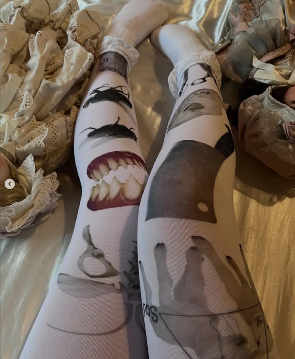 Retro 2000s women's long leggings, women's creative printed leggings, elastic slim fit casual role-playing emo girl Y2K style