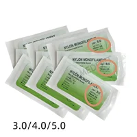 Paquete de 100 suturas quirúrgicas dentales monofilamento de nailon USP sutura de corte inverso estéril