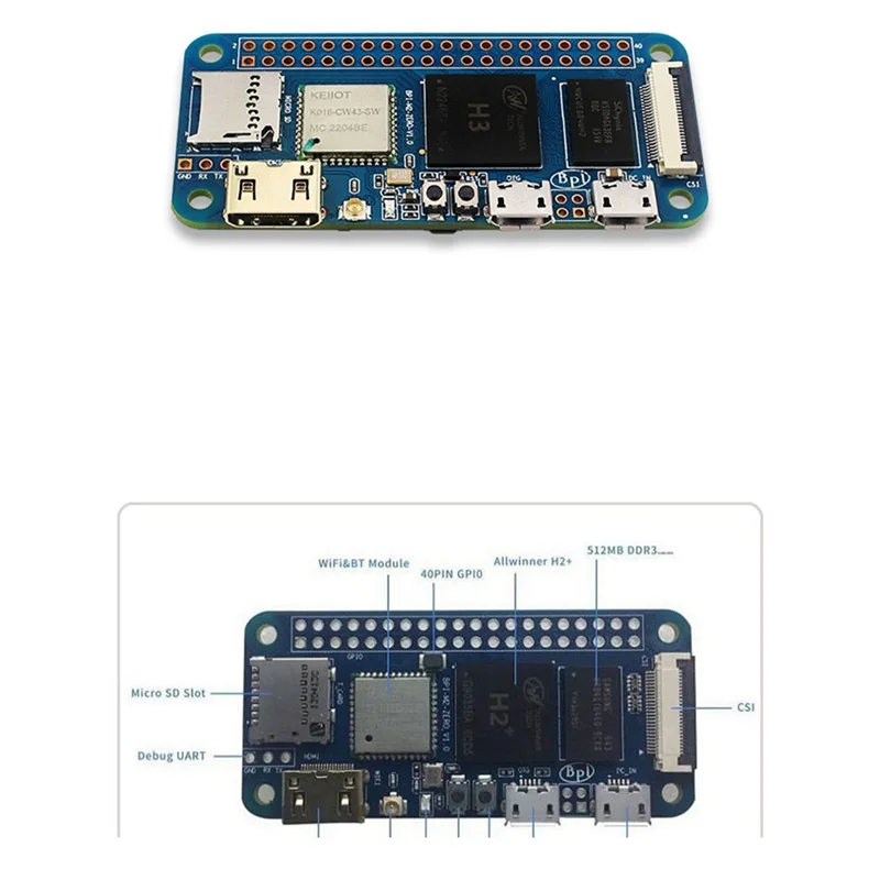 Banana Pi M2 Zero Allwinner H2+/H3 Quad-Core Cortex-A7 512MB DDR 3 SDRA WiFi BT UART Same Size As Raspberry Pi Zero 2 W