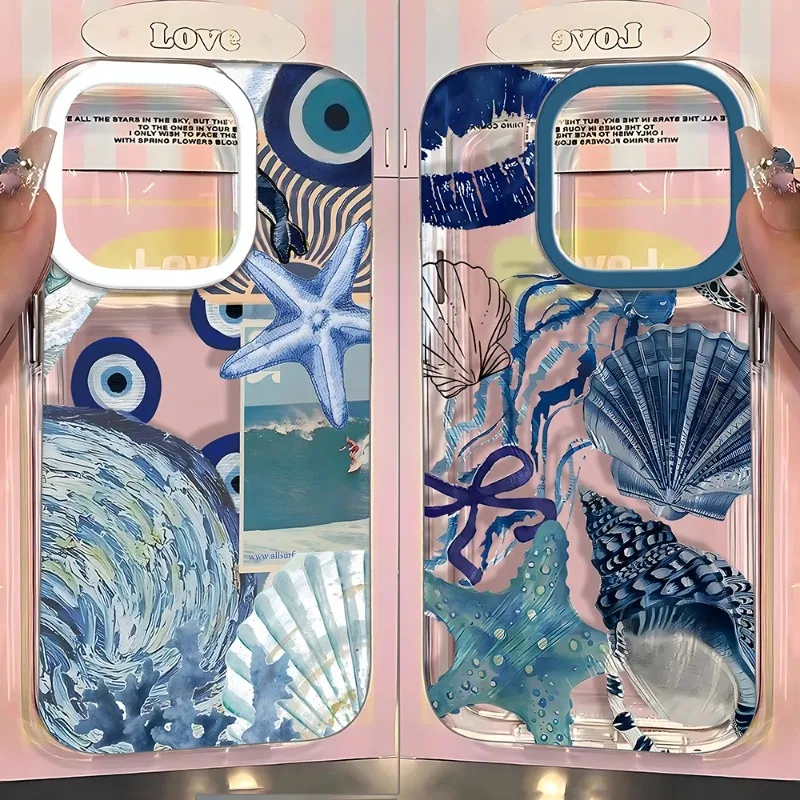 

Seaside Marine Organism Phone Case For iPhone 17 16 15 11 12 14 13 Pro Max Mini X XS XR 7 Plus 16E Air Shockproof Cover Fundas