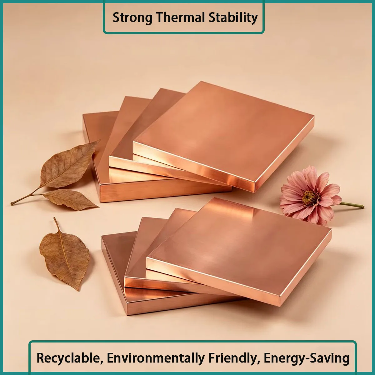 Size 10 * 10mm-30 * 50mm pure copper square plate is used for conductivity, heat conduction, grounding, shielding, etc