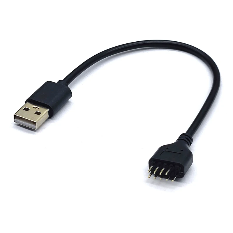 NEW USB Connector USB Extension Cable USB2.0 to 9Pin Conector 9 Pin Male to External USB A Male PC Mainboard Internal Data Cable
