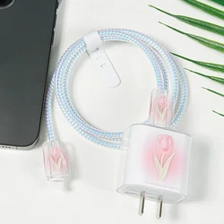 Multi-style 3D Charger Case For iPhone 18W 20W Charger Adapter Cover Sleeve Case Cable Winder Set Wrap for IPhone Accessories
