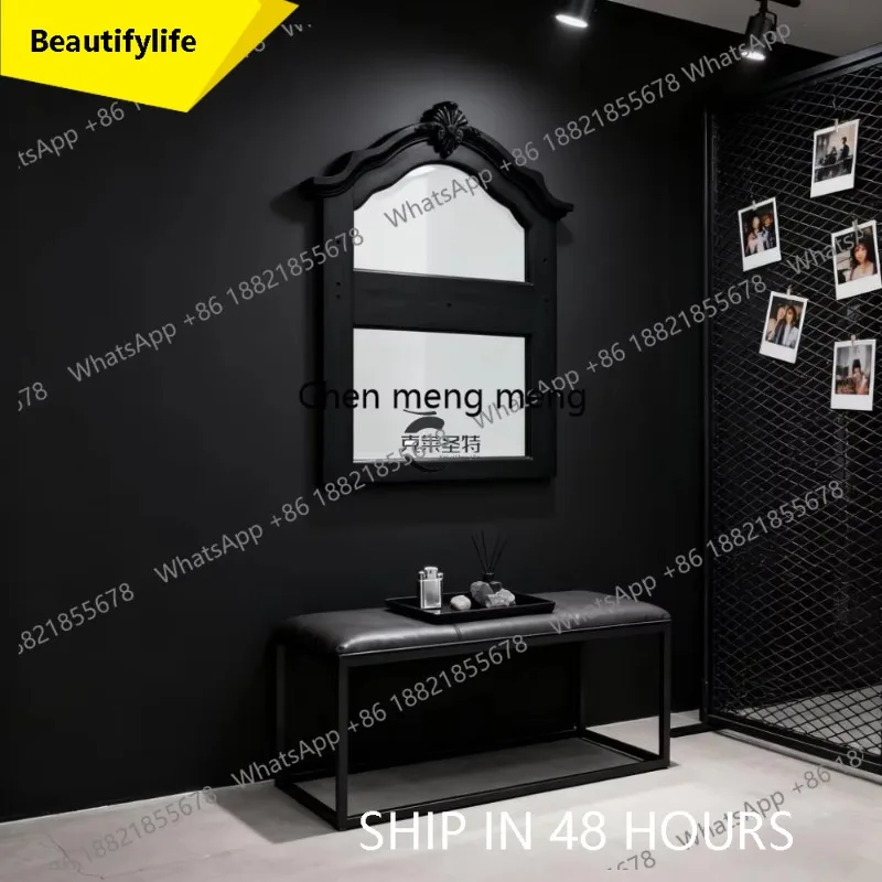 A17 French medieval bathroom bathroom mirror wall hanging bedroom retro vanity mirror American