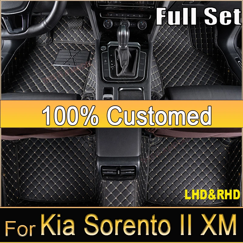 For Kia Sorento II XM 2012 2011 2010 2009 5 Seater Car Floor Mats Interior Carpets Waterproof Accessories Protect Covers Parts