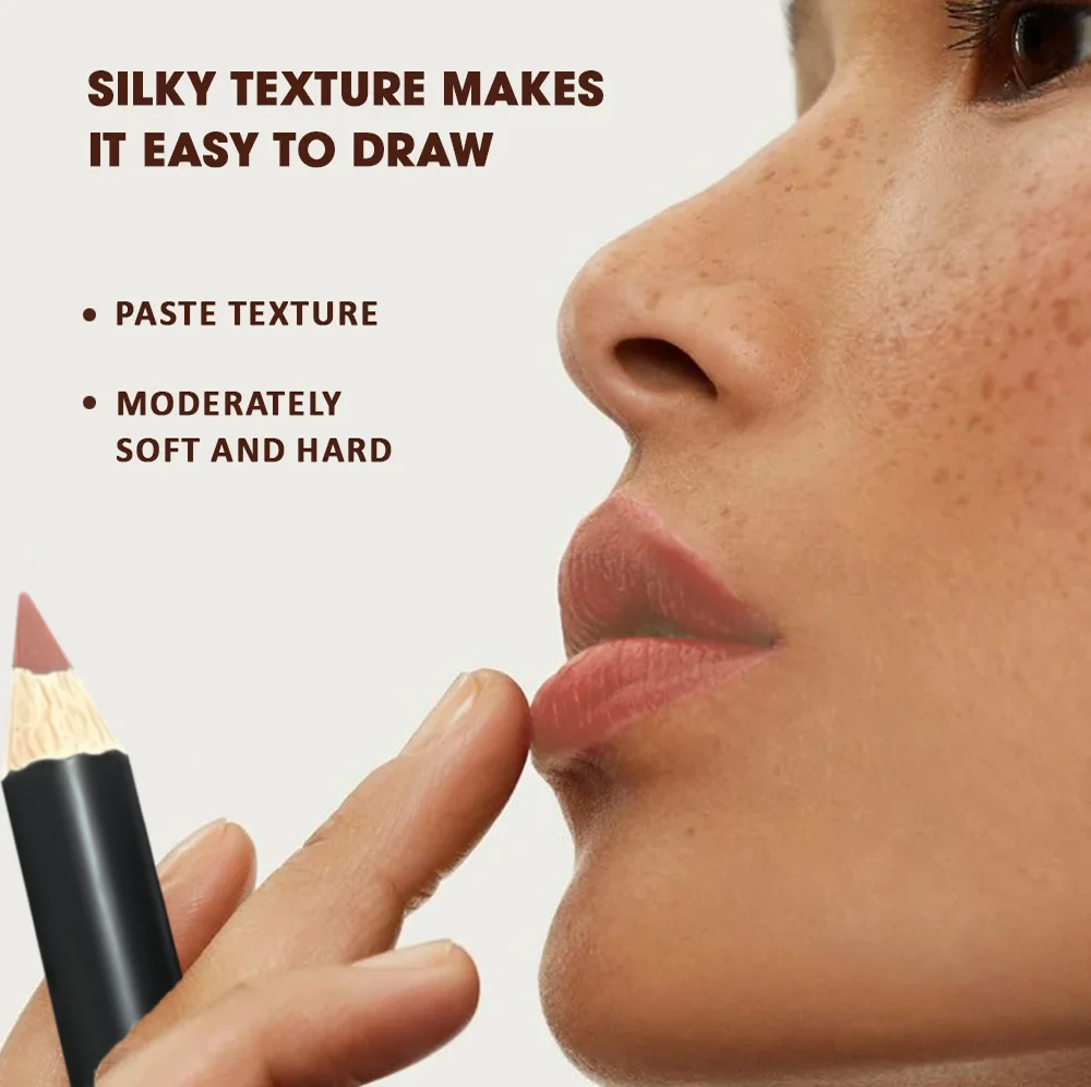 6-Color Plump Lip Liner, Soft, Bright, Rich, Silky, Smooth, Delicate, Waterproof, Easy Makeup, Portable Lipliner