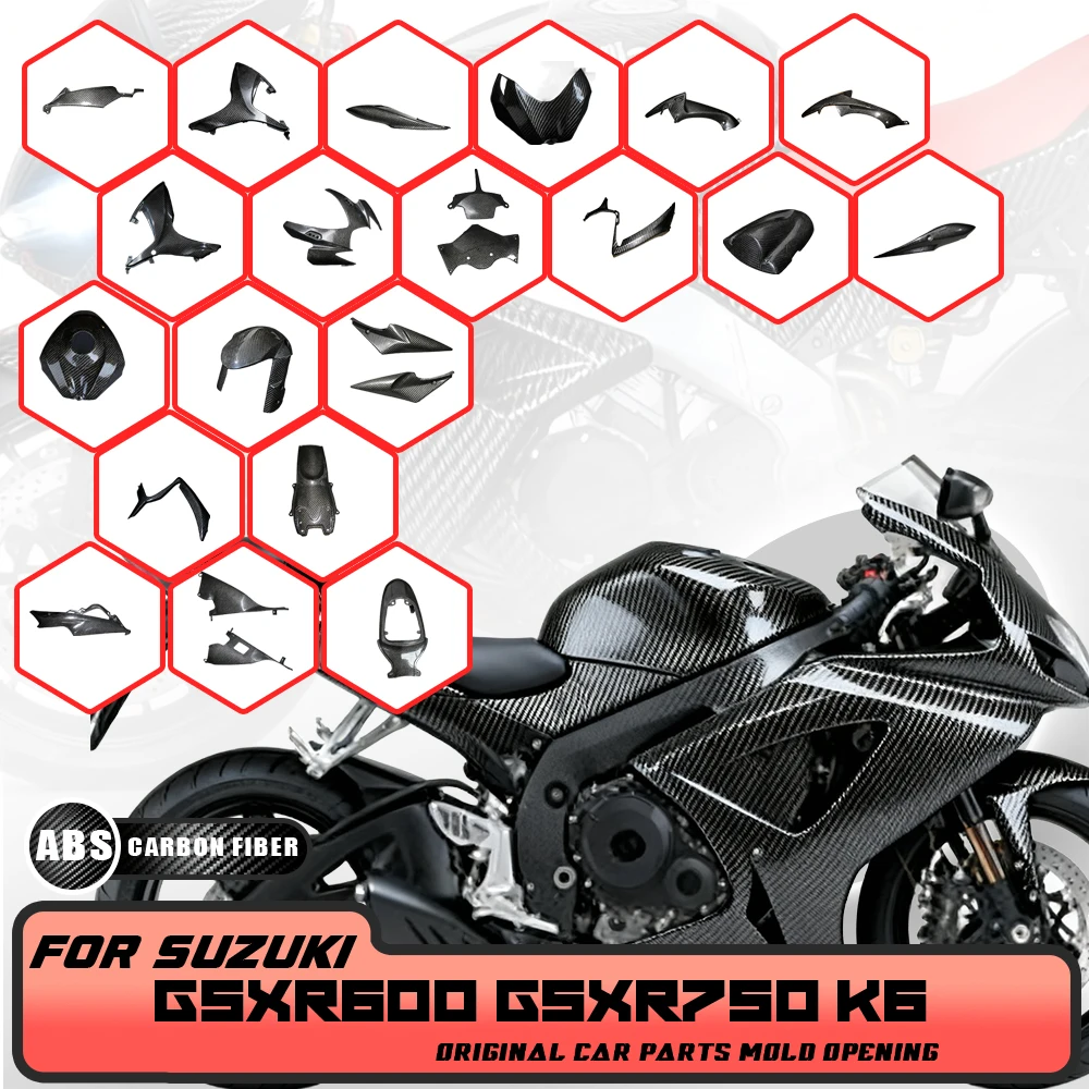 ABS Plastic Carbon Fiber Color Motorcycle Fairing Panel Cowling for SUZUKI GSXR 600 750 K6 2006-2007 Front Side Rear Bodywork
