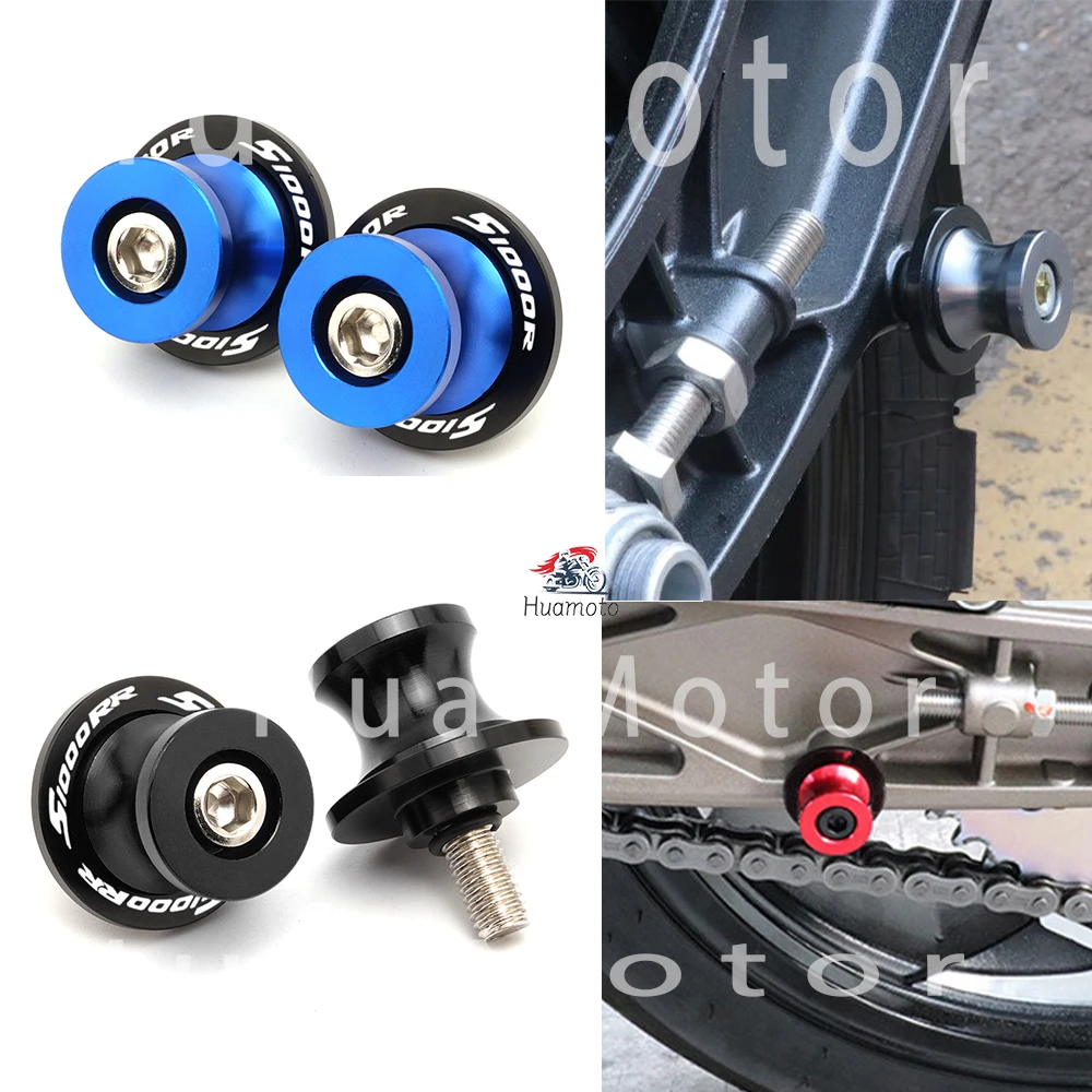 For BMW S1000R S1000RR 2009-2025 Swingarm Spools Sliders Stand Screws CNC Motorcycle Accessories M8 Bolts 1 Pair