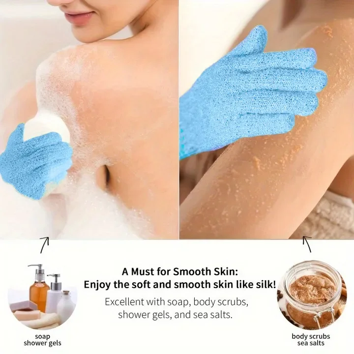 10Pairs Exfoliating Bath Gloves Reversible Shower Scrub Mitts Body Cleansing Towel Back Scrubber For Deep Cleansing Dead Skin Removal Spa Massage Bath Products For Home Travel Gym view 7