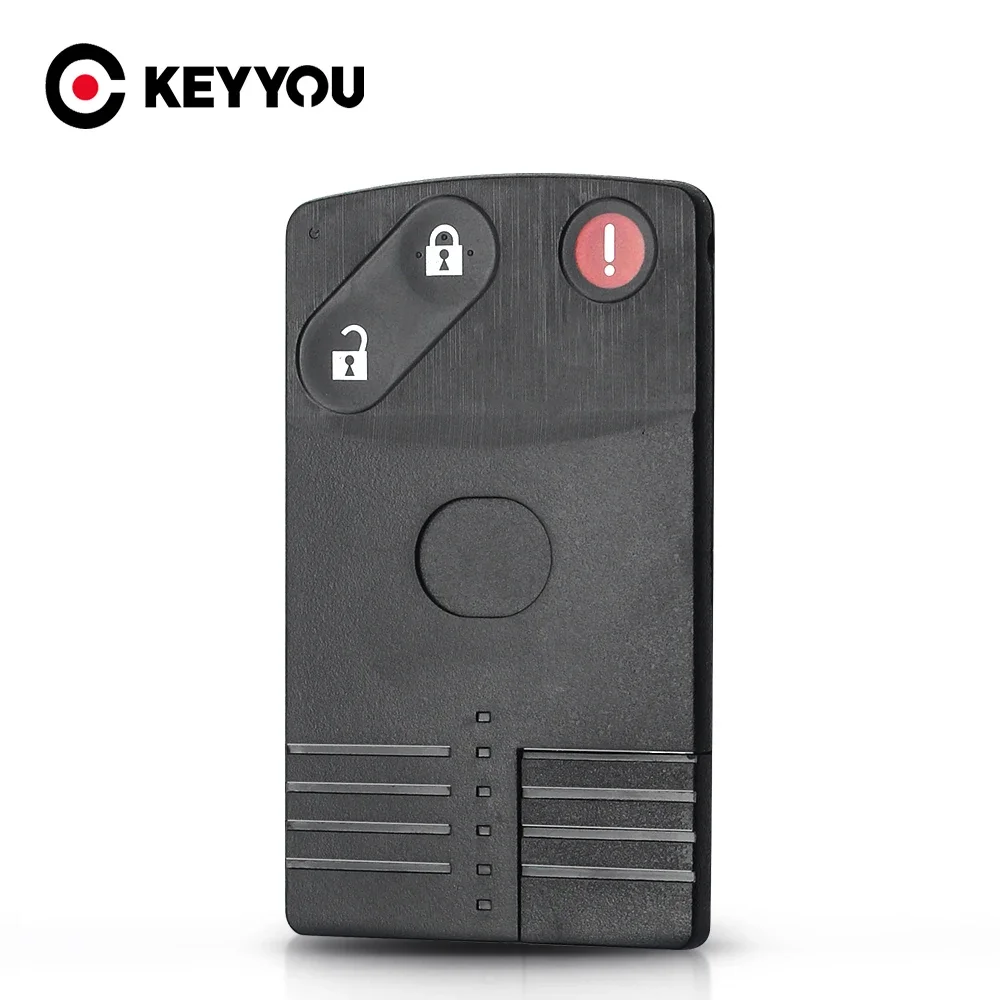 

KEYYOU For Mazda 5 6 CX-7 CX-9 RX8 Miata MX5 Replacement 2/3/4 Buttons Smart Card Remote Car Key Shell Case Uncut Insert Blade