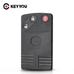 KEYYOU For Mazda 5 6 CX-7 CX-9 RX8 Miata MX5 Replacement 2/3/4 Buttons Smart Card Remote Car Key Shell Case Uncut Insert Blade