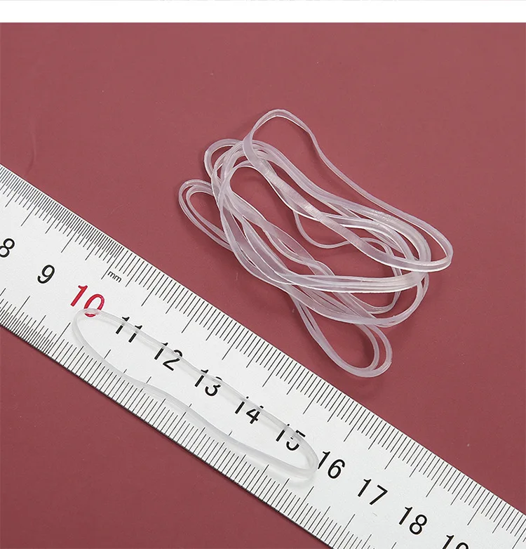 Hohe Elastizität, transparentes Silikon-Gummiband, transparente Mini-Haargummis für DIY-Aufbewahrung, Kinderfrisur, Pferdeschwanz, Dreadlock – Detail 8