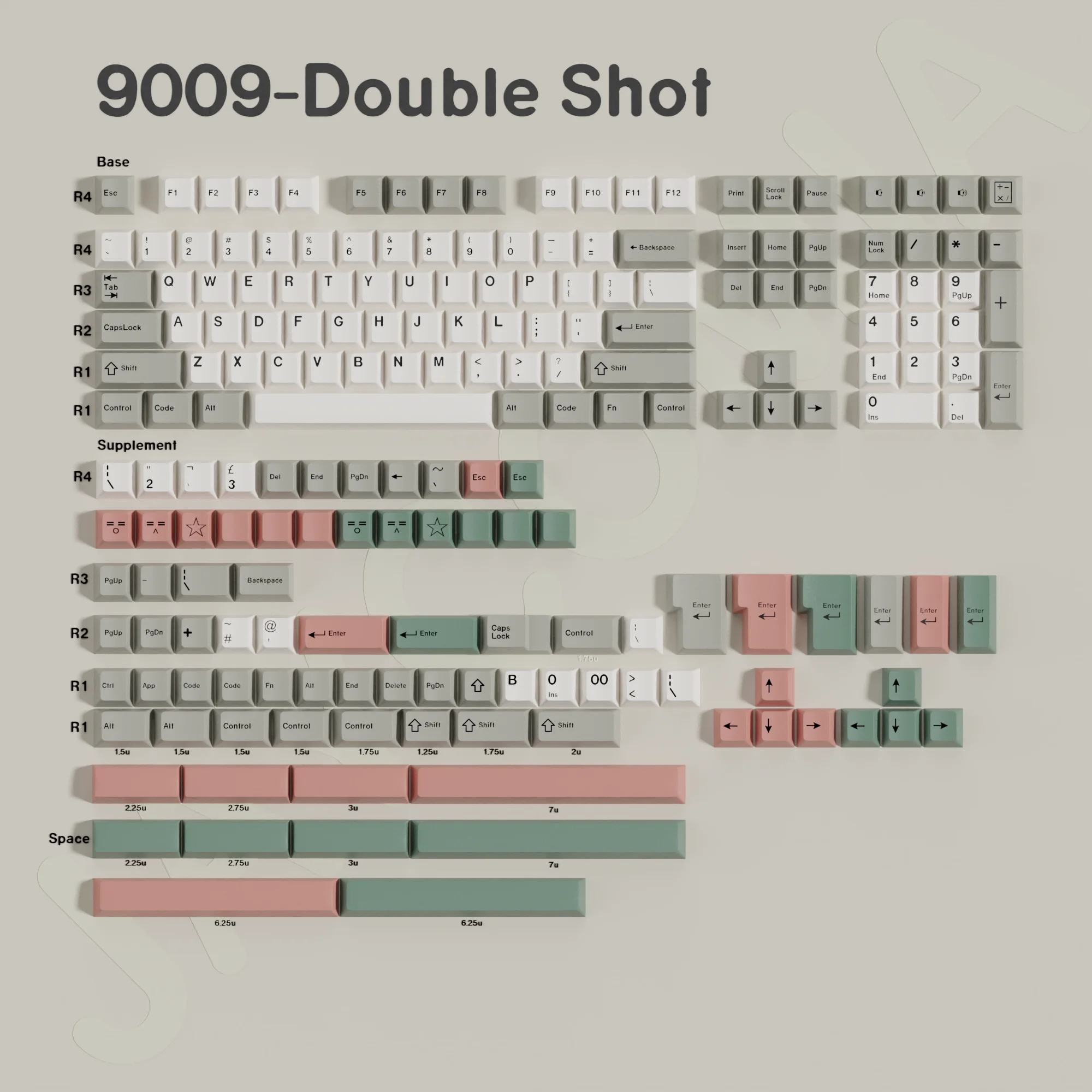 

Double Shot Keycaps Cherry 9009 ISO Ansi Layout Retro Design 7u Alice Space Bars 190 Big Set Key Caps For Mechanical Keyboard