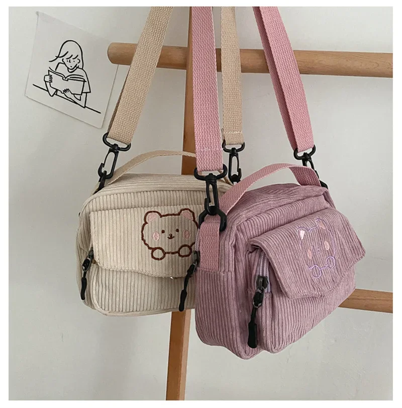 High Quality Cute Small Square Bag Canvas Women's Bag Girl Student Shoulder Bag