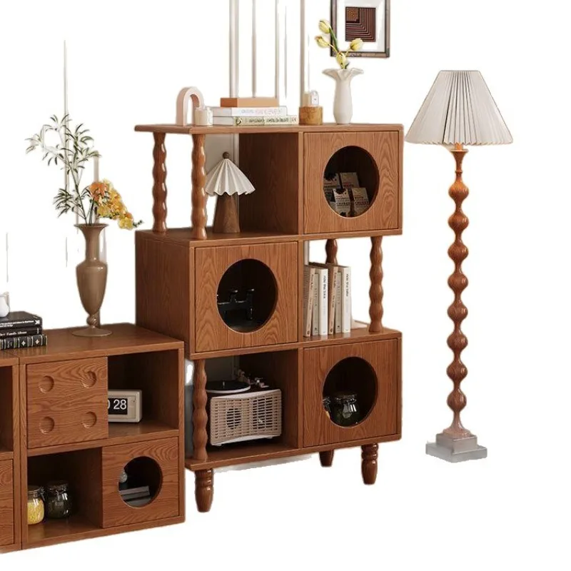 

Walnut retro entrance cabinet antique living room cat cabinet