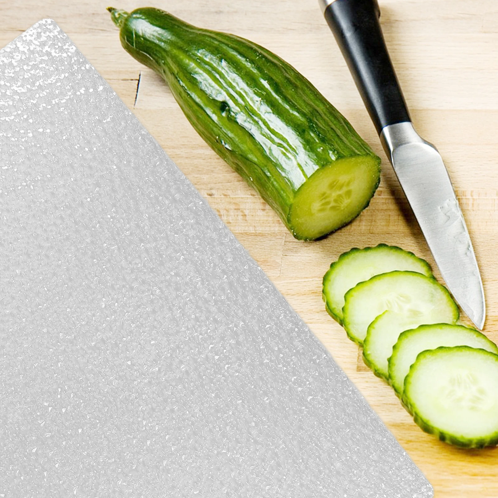 

Transparent Acrylic Cutting Board 400x300x5mm Non-Slip Draining Rack Kitchen Counter Chopping Meat Fruits Vegetables Easy Clean