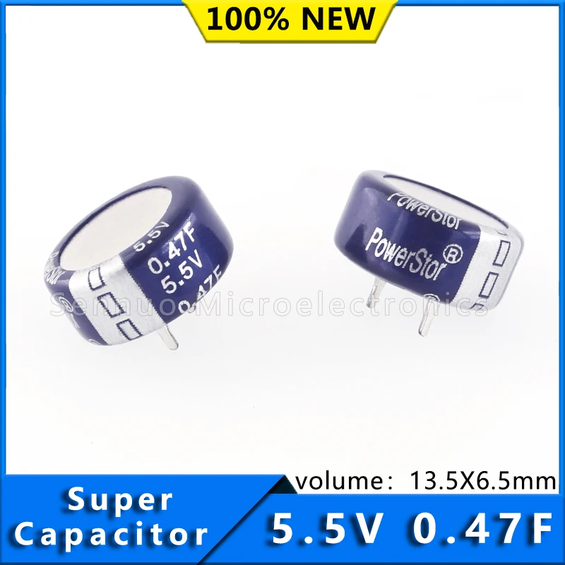 1Pcs New C Type KR-5R5C474-R 470 mF (EDLC) Supercapacitor 5.5 V Radial, Can 50Ohm @ 1kHz 1000 Hrs @ 70°C