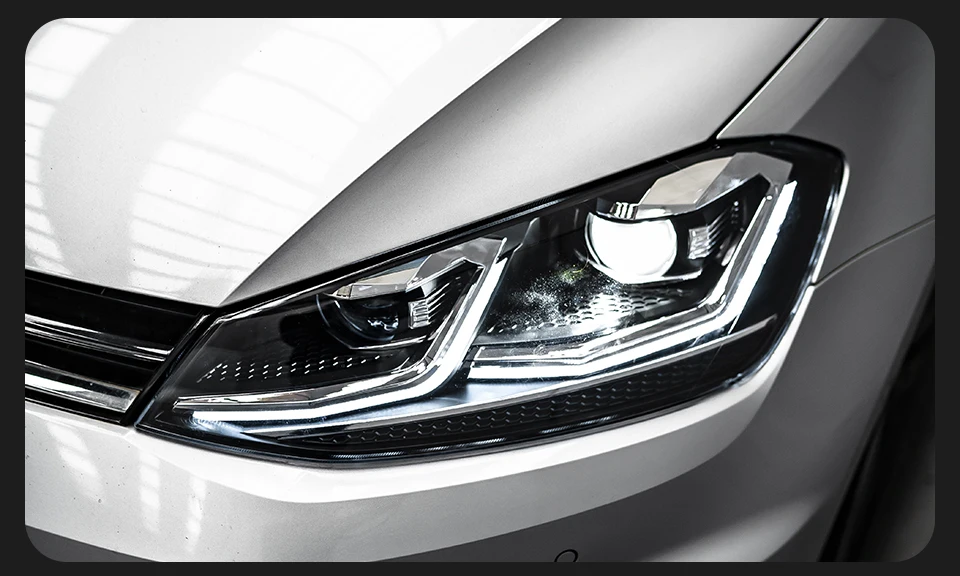 Car Lights for Golf 7 2013-2017 MK7 LED Auto Headlight Assembly and Front Grill Upgrade Dynamic Bifocal Lens LHD RHD Accessories