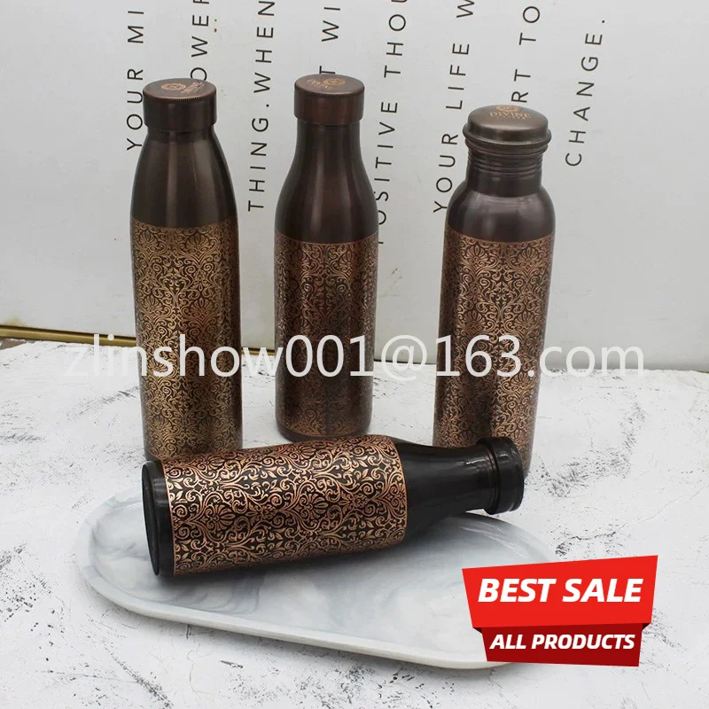 950ml Kupfer-Wasserflasche für Outdoor-Yoga und Sport, indische, charakteristische, reine Kupferflasche, Kupferkessel, Wasserbecher