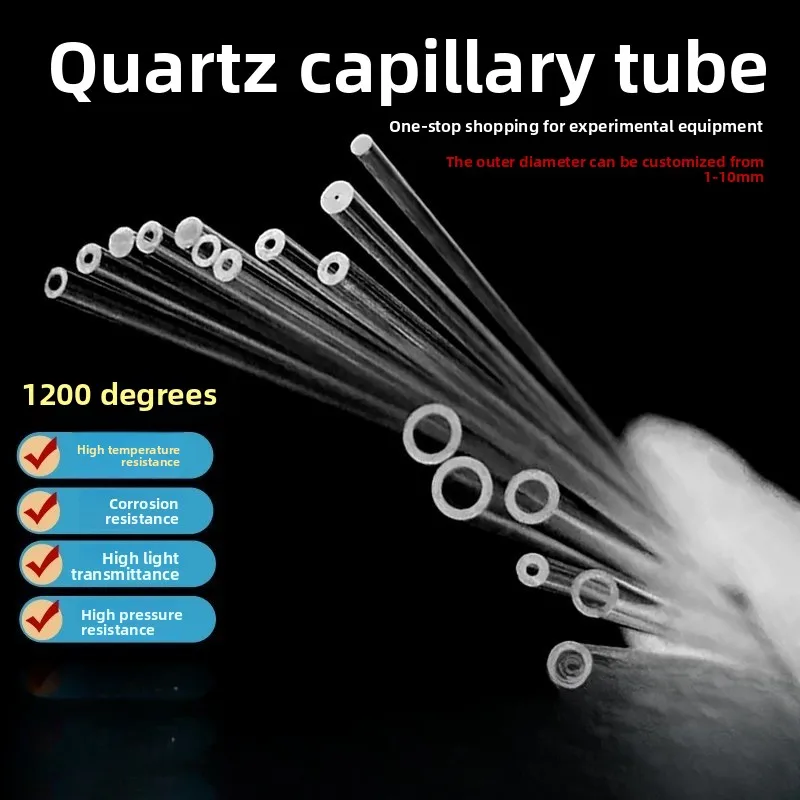 

Clear Fused Silica Capillary Tube High Temperature Resistant Micro Hollow Fiber Glass Pipe Custom Size for Lab Experiment