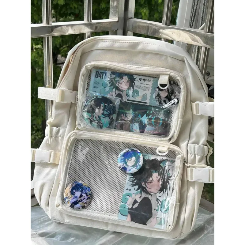 Fashion Trendy Student Ita Bag Large Capacity Transparent Backpacks Teenage Girls All Match Simple Ita School Bag Bolsos Mujer