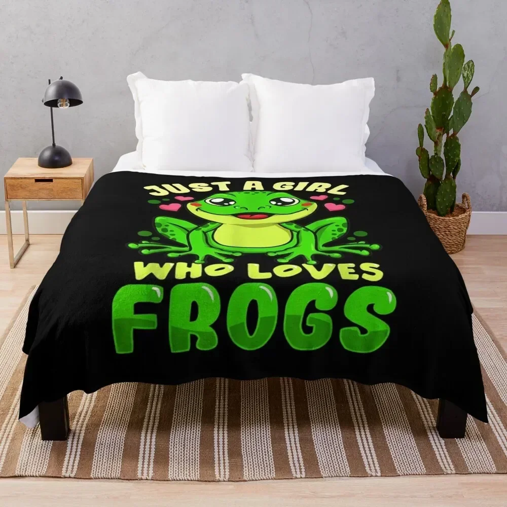 

Just a girl who loves frogs Throw Blanket Cozy Home Blanket Gift for Christmas Holiday