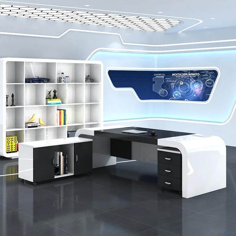 

Офисный стол, роскошный дизайн, компьютерный стол Boss, стол для движения, боковой шкаф для документов, современная офисная мебель, гибкий стол Mesa