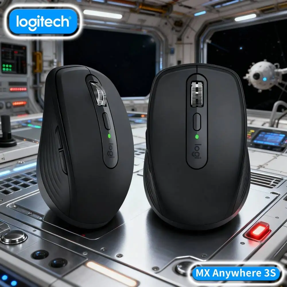 Ergonomic MX Anywhere 3S - 8K DPI, 3-Device Sync, Silent Click, Ideal for Jewelry Shop Office & Training Hall Work