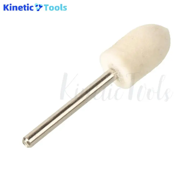 Roda Poles Wol Felt OD 10mm untuk Mesin Bor Dremel, Alat Putar, Shank 3mm