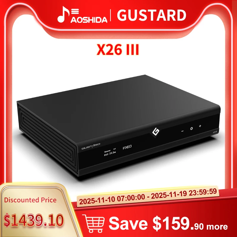 جهاز فك ترميز بث الشبكة GUSTARD DAC-X26III DAC مزدوج ES9039SPRO DSD512 PCM768 MQA مع جهاز التحكم عن بعد DAC- X26 III