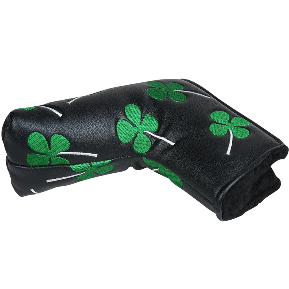 Golf Blade Putter Head cover Head Cover for Golf Clubs,Lucky Clover Putter Head Cover for Golf Clubs Men,White PutterCover Blade