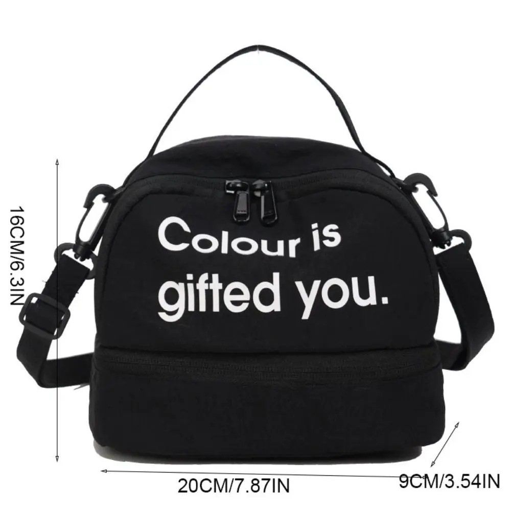 แฟชั่น Letter SHELL กระเป๋าสะพาย Contrast สีมือถือไนลอน Crossbody กระเป๋าน้ําหนักเบาสไตล์เกาหลีกระเป๋าถือผู้หญิงกลางแจ้ง