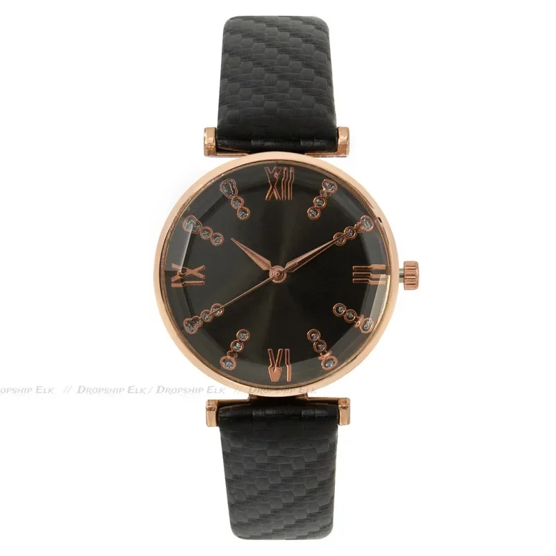女性のためのローマのデザインの腕時計,クォーツ,グリーンレザーストラップ,高級ブランド,ファッション