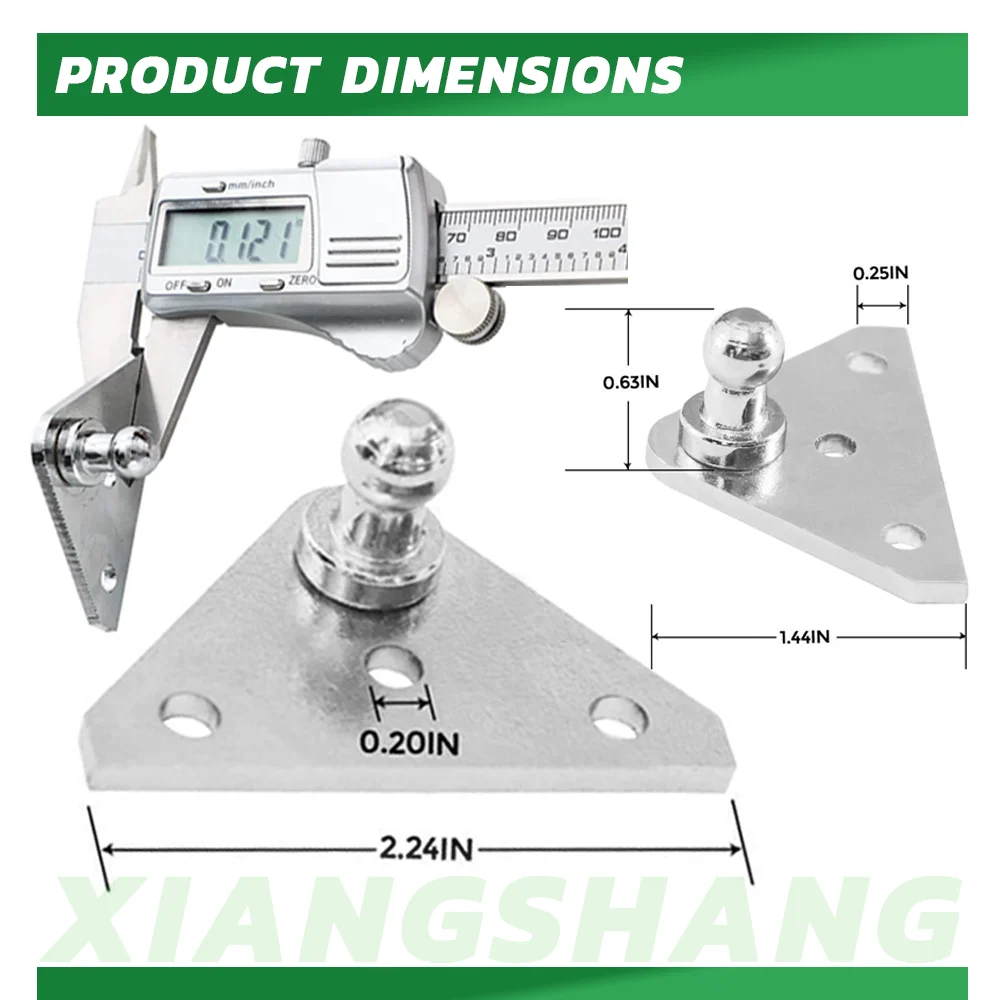 10MM Ball Stud Mounting Bracket for Universal Gas Spring Struts Lift Support Shock Prop Steel Socket 2 pack 4 pack