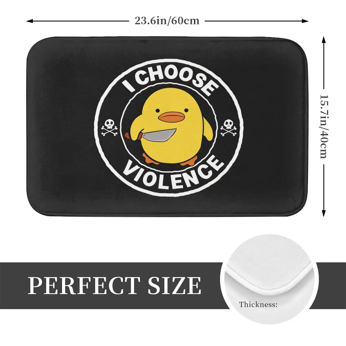 I Choose Violence Duck With Knife Anti-slip Doormat Floor Mat Water oil proof Carpet Rug for Kitchen Entrance Home Footpad Mats