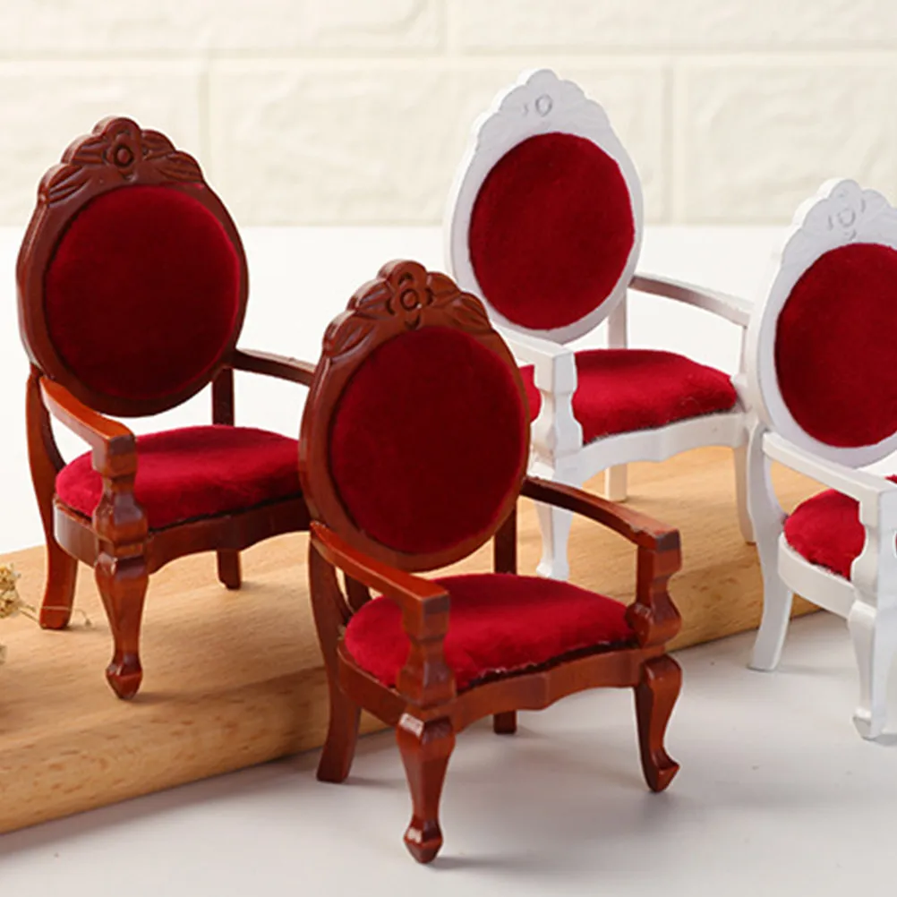 

1 шт. миниатюрный деревянный стул для дома 1:12, винтажный, резной, с гладкой поверхностью, украшение для дома, мини-стул, декор в ретро-стиле