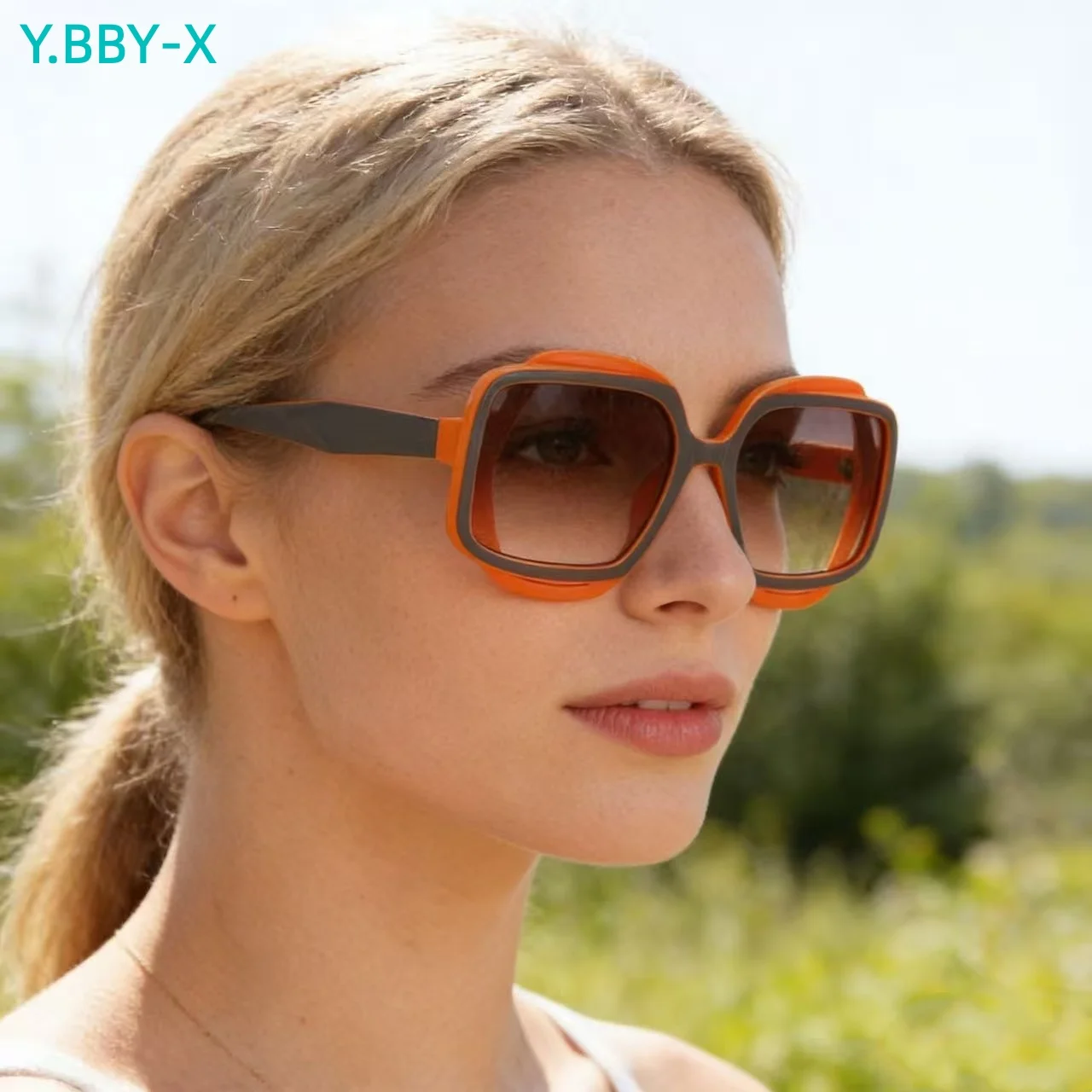 

Y.BBY-X Square Fashion Sunglasses Women Simple Temple Luxury Brand Sun Glasses Women Travel Beach Party Festival Gifts