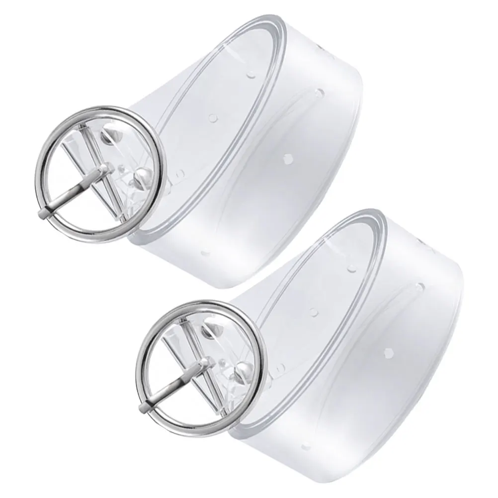 

2pcs Circle Buckle Transparent PVC Women Belts for Jeans Dress Casual Fashionable Waistband Clear Student Accessories
