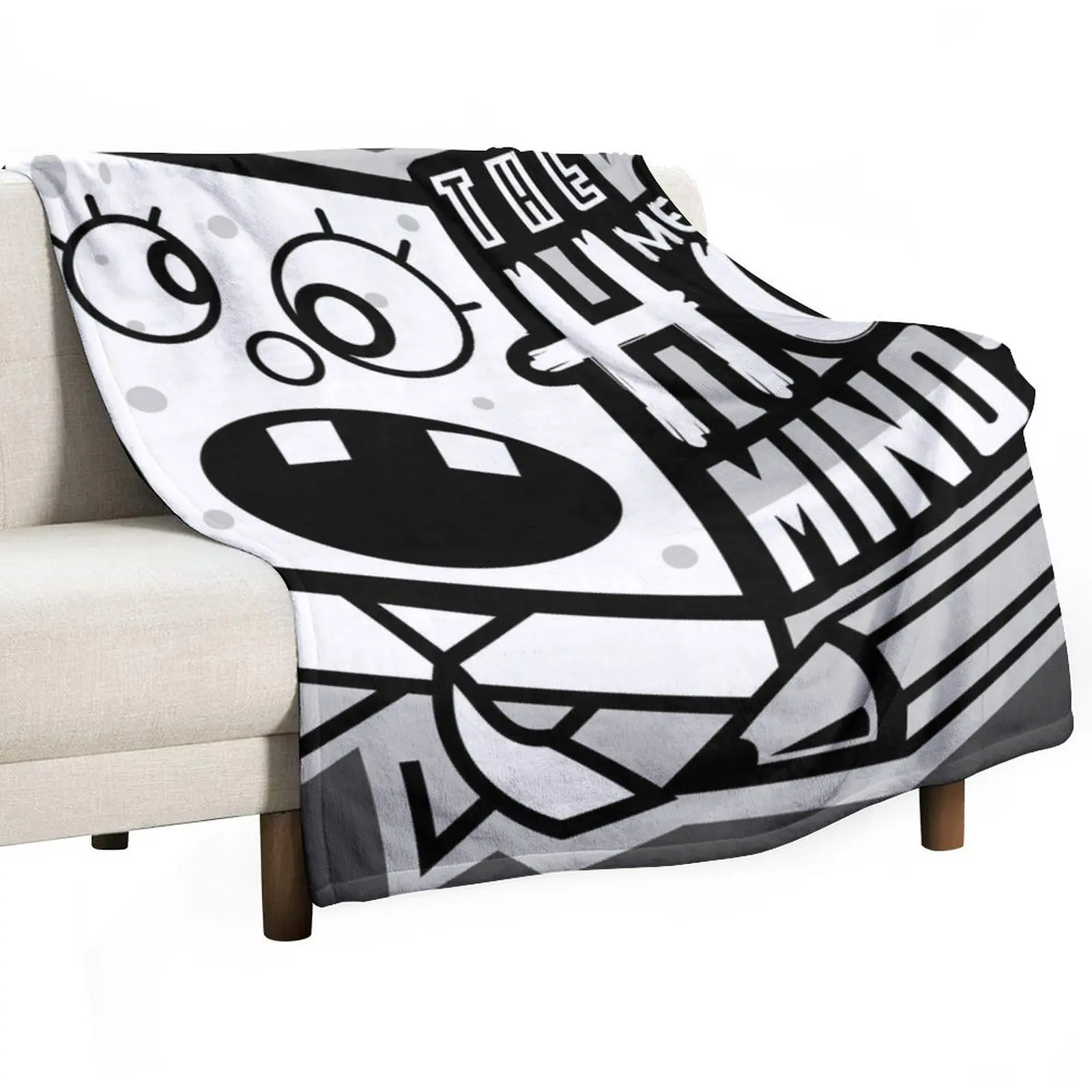 Doodle Bob Sports Logo Throw Blanket Flannel Fabric valentine gift ideas Blankets