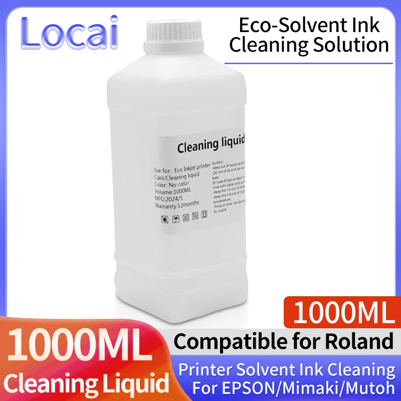 1000ML Eco-Solvent Ink Cleaning Solution For Epson/Roland/Mimaki/Mutoh DX5 DX7 TX800 XP600 5113 I3200 Printhead Cleaning Liquid