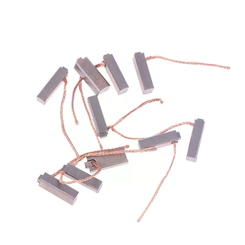 10Pcs 5×7×19mm Carbon Brushes For Electric Generator Car Alternator Voltage Regulator Power Tools Low Copper Content Parts
