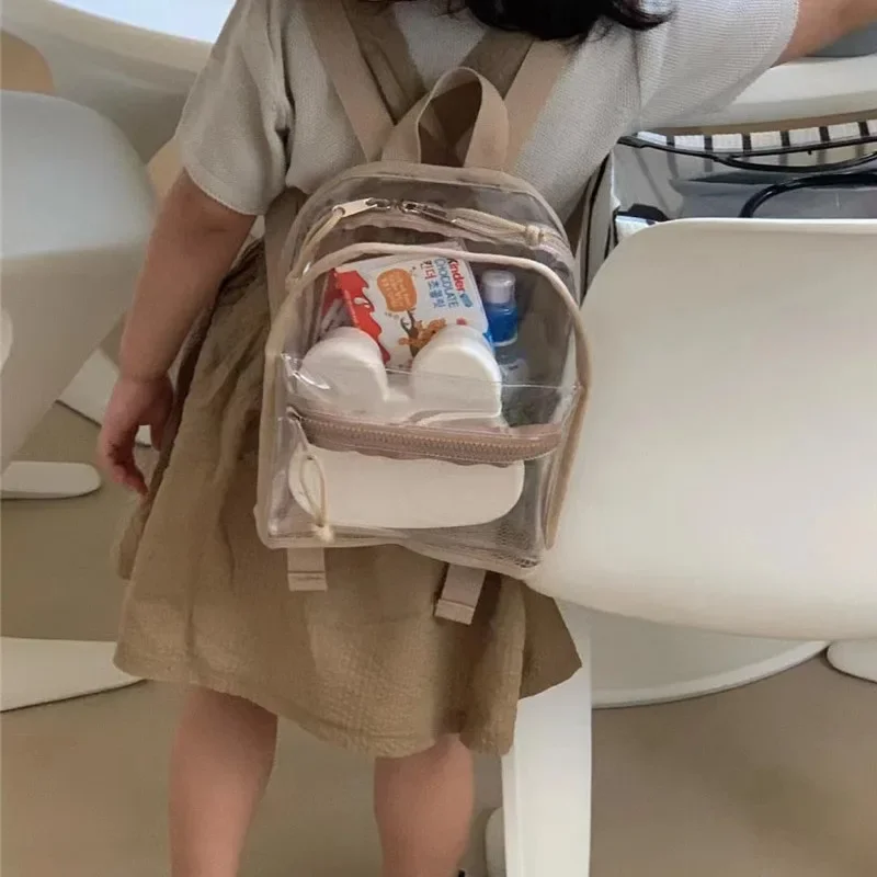 حقيبة وجبات خفيفة للأطفال كورية ، حقيبة سفر للأطفال ، حقيبة ظهر جيلي بلاستيكية شفافة ، حقيبة شاطئ صيفية للأطفال الصغار