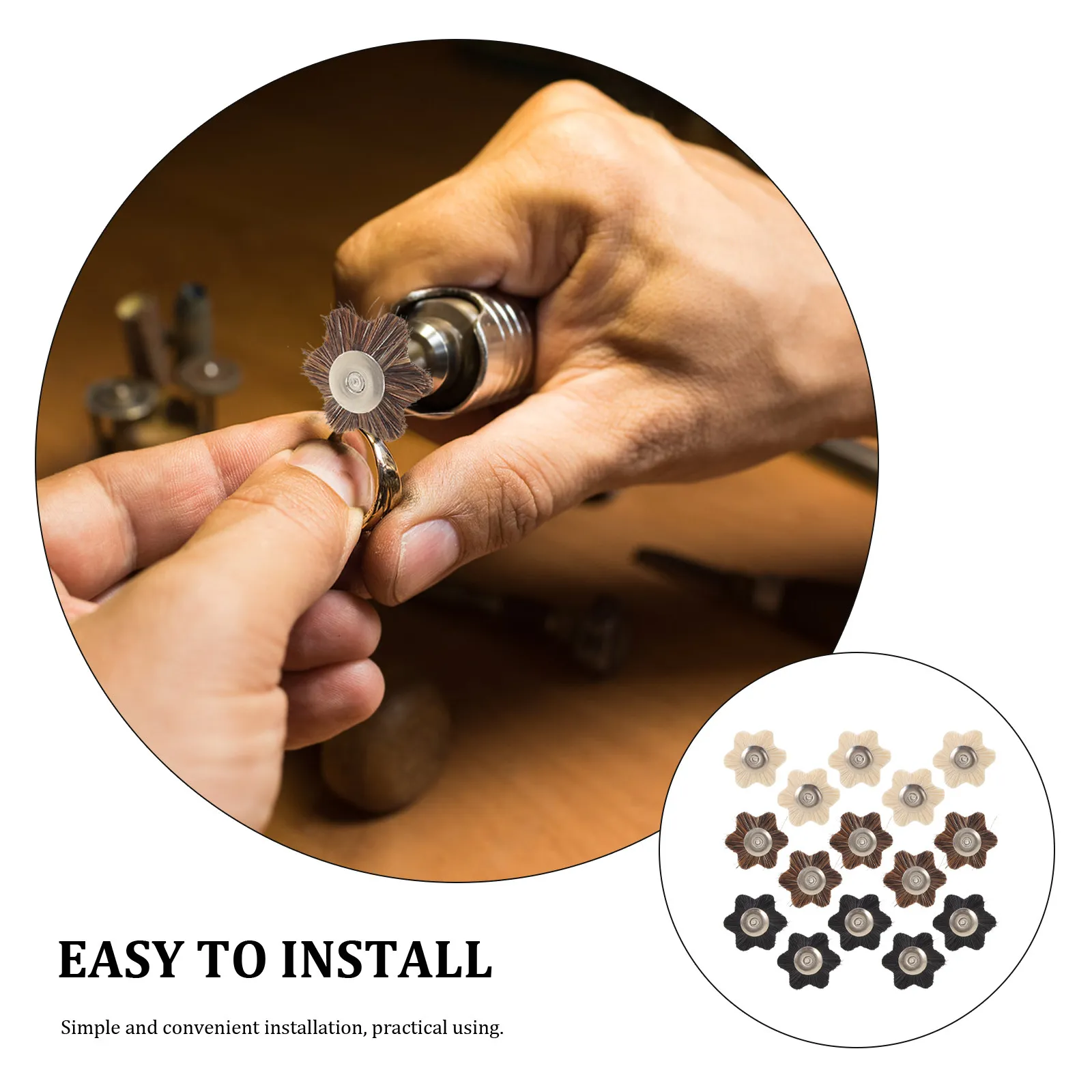 15Pcs Drill Wire Brush Attachment Hexagonal Polishing Wheel Abrasive Rotary Cleaning Brushes for Electric Grinder Tools Rotary view 2