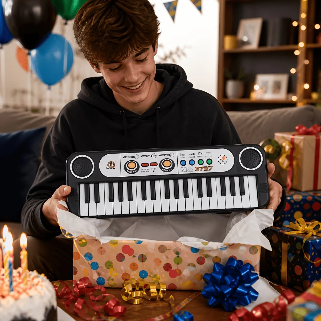 37-Key Electronic Piano Keyboard With Built-in Speaker & Microphone | Portable Musical Instrument Toy For Kids & Beginners | Perfect Birthday, Holiday & Festival Gift For Boys And Girls | Supports Multiple Tones & Rhythms, Easy To Learn