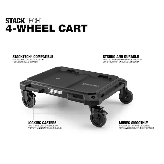 TOUGHBUILT TB-B1-T-10 롤링 도구 상자 마운트 브래킷 도르래, 모바일 섀시 베이스, 탈착식 트레이 도구 액세서리