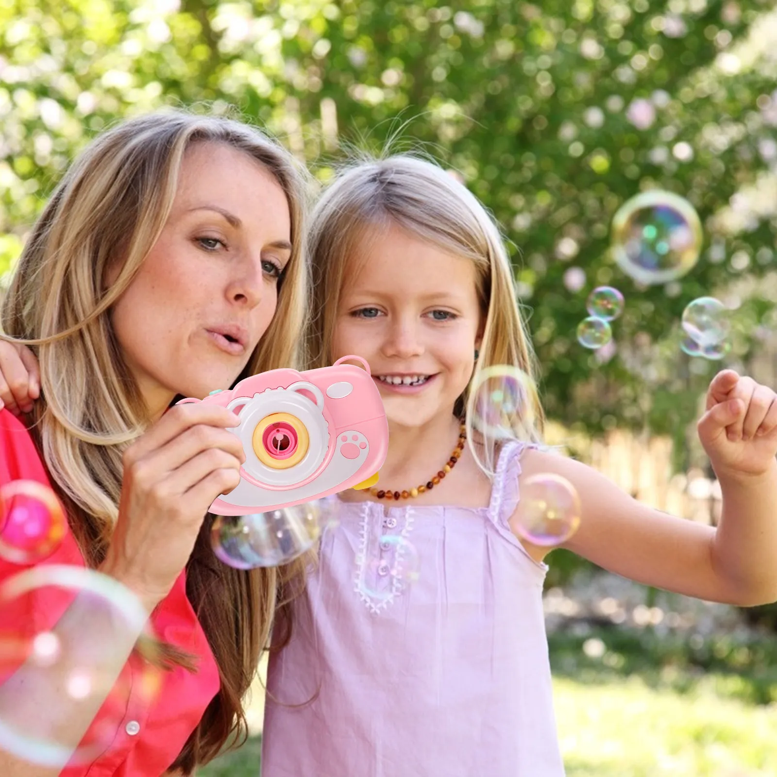 Electric Bubble Maker for Kids – Lightweight, Leakproof, with LED Lights & Music, Perfect Birthday Gift