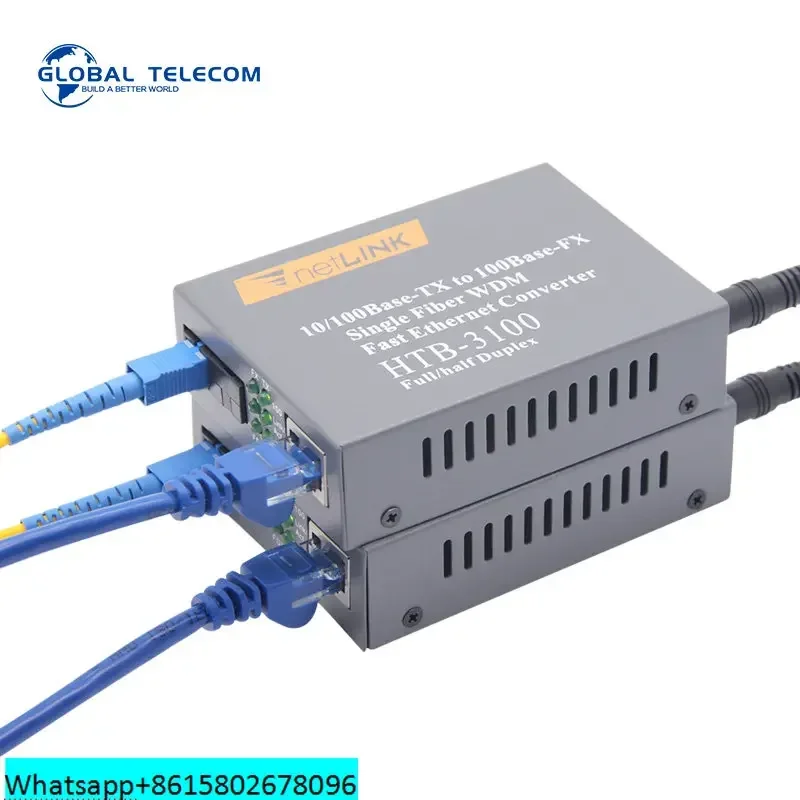 Ethernet Media Converter 2 Port 4 RJ45 A/B Netlink HTB-3100 Media Converter 10/100 MB 25KM