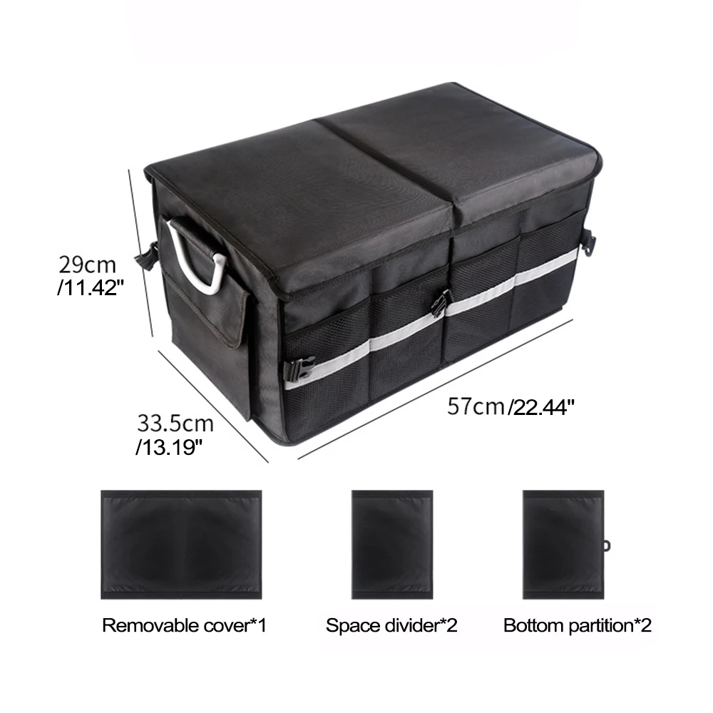 55L Auto Trunk Organizer Collapsible Cargo Storage Tool Auto Trucks Trunk Box Big Capacity Car Storage Box