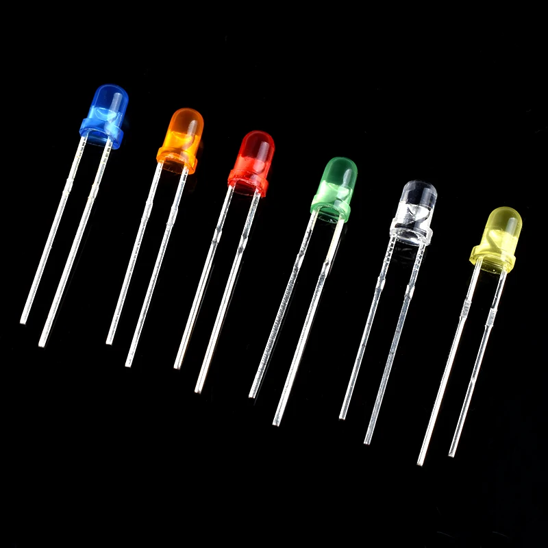 100PCS/lot 3mm 5mm LED Light Emitting Diode Kit White Green Red Blue Yellow Multicolor F3 Led Diode Assorted set