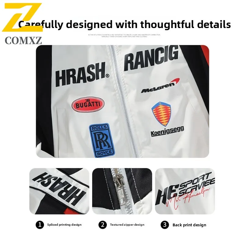 الرجال خمر البيسبول السائق سترة سباق نمط بولي معطف معطف جلد مقاوم للماء يندبروف فضفاض دراجة نارية ملابس خارجية تناسب ربيع الخريف #4